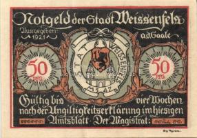 Német Birodalom/Weimari Köztársaság/ Weissenfels 1921. 50Pf (6x) 6klf db, teljes sor T:I