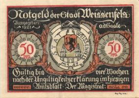 Német Birodalom/Weimari Köztársaság/ Weissenfels 1921. 50Pf (6x) 6klf db, teljes sor T:I