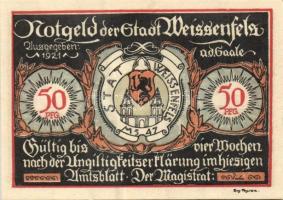 Német Birodalom/Weimari Köztársaság/ Weissenfels 1921. 50Pf (6x) 6klf db, teljes sor T:I