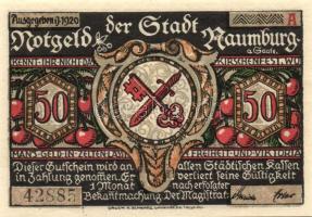 Német Birodalom/Weimari Köztársaság/ Naumburg 1920. 50Pf (12x) 12klf db, teljes sor T:I