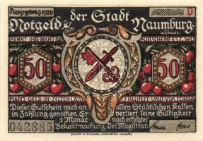 Német Birodalom/Weimari Köztársaság/ Naumburg 1920. 50Pf (12x) 12klf db, teljes sor T:I