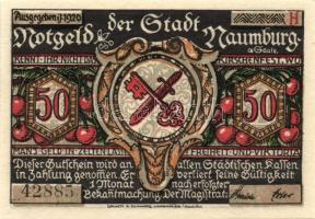 Német Birodalom/Weimari Köztársaság/ Naumburg 1920. 50Pf (12x) 12klf db, teljes sor T:I