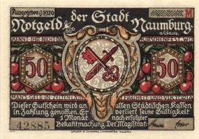 Német Birodalom/Weimari Köztársaság/ Naumburg 1920. 50Pf (12x) 12klf db, teljes sor T:I