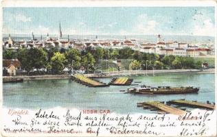 1901 Újvidék, Novi Sad, Neusatz; hajóhíd / pontoon bridge (fa)
