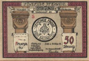 Német Birodalom/Weimari Köztársaság/ Frose 1921. 25Pf + 50Pf (4x) 5klf db, teljes sor T:I