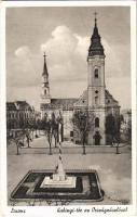 Losonc,Lucenec; Kubinyi tér, Országzászló / square, Hungarian flag