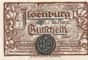 Német Birodalom/Weimari Köztársaság/ Ilsenburg 1921. 10Pf (2x) + 25Pf (2x) + 50Pf (2x)6klf db, telje...