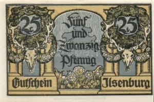 Német Birodalom/Weimari Köztársaság/ Ilsenburg 1921. 10Pf (2x) + 25Pf (2x) + 50Pf (2x)6klf db, telje...
