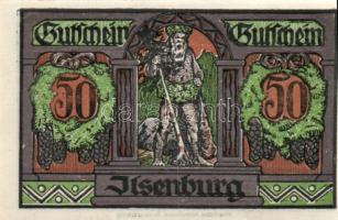 Német Birodalom/Weimari Köztársaság/ Ilsenburg 1921. 10Pf (2x) + 25Pf (2x) + 50Pf (2x)6klf db, telje...