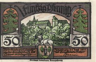 Német Birodalom/Weimari Köztársaság/ Ilsenburg 1921. 10Pf (2x) + 25Pf (2x) + 50Pf (2x)6klf db, telje...