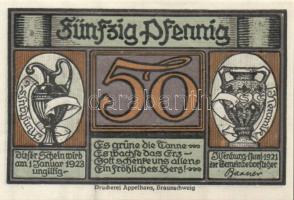 Német Birodalom/Weimari Köztársaság/ Ilsenburg 1921. 10Pf (2x) + 25Pf (2x) + 50Pf (2x)6klf db, telje...