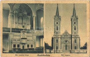 1943 Hajdúhadház, Református templom, belső. Kállay János kiadása (fa)