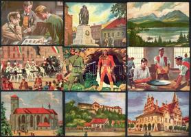 Utazás Erdélyben és Kárpáti képek, gyűjtőképek, hiányos (49+65 db)+Képes magyar történelem, irodalom...