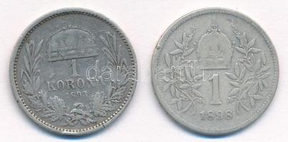 1893KB 1K Ag "Ferenc József" + Ausztria 1898. 1K Ag "Ferenc József" T:2-,3