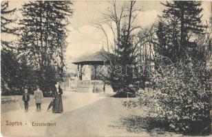 Sopron, Erzsébet kert, park. Monsberger Gottfried kiadása (EB)
