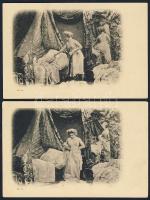 Erotikus képeslapok, egy sorozat 11 darabja / Erotic postcards, 11 pcs from a series