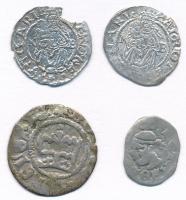4db-os vegyes magyar és külföldi ezüstpénz tétel, közte főleg denárok T:2-,3 ki