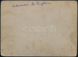 cca 1900-1910 Békéscsaba, Evangélikus templom fotója kartonon, a felületén folttal, 13x17 cm