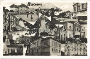 1938 Losonc, Lucenec; mozaiklap zsinagógával / multi-view postcard with synagogue (EK)