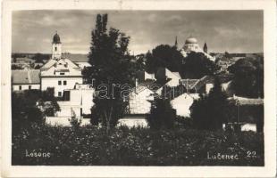 Losonc, Lucenec; látkép a zsinagógával / general view with synagogue