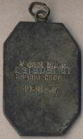 1937. "Budapesti Labdarúgók Alszövetésge-V.oszt.bajn." szögletes Br díjérem T:2