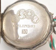 Ezüst(Ag) 7 db zsebóra, jelzettek, vegyes állapotban, d: 3,5 cm, bruttó: 193,6 g