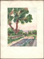 Sostarics Lajos (1896-1968): Csillaghegy, Óbuda, Rózsadomb, 3 db akvarell, papír, kartonra ragasztva...