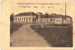 Marosújvár, Uioara, Ocna Mures; Sós és gőz gyógyfürdő oldalról nézve / salt and steam baths, spa (EK)