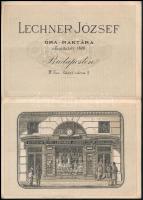 1885 Bp., Emlékül az 1885 Országos Kiállításról,/Lechner József óra-raktára, Bp., Deutsch M. Műv. In...