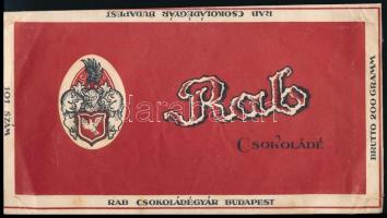 cca 1920-1940 Rab csokoládé papír, 11x20 cm
