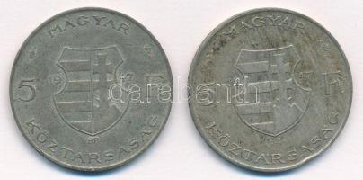 1947. 5Ft Ag "Kossuth" (2x) T:2- patina Adamo F8.1