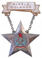 ~1950. Kiváló dolgozó Rákosi-címeres zománcozott fém kitüntetés, viselői igazolvánnyal T:2
