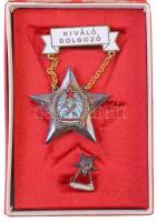 ~1950. Kiváló dolgozó Rákosi-címeres zománcozott fém kitüntetés T:2