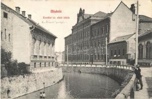 1910 Miskolc, Erzsébet izraelita (zsidó) elemi iskola Szinva partján (EK)