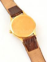 Arany (Au) 18K Omega 30T2 karóra, jelzett, mechanikus, restaurált számlappal, bőr szíjjal, működik, ...