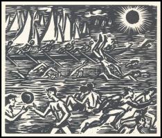 Frans Masereel (1889-1972): Jelenetek. 5 db fametszet, papír, jelzett a metszeten, 11×13 cm