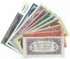 10db-os vegyes magyar korona, pengő, adópengő és forint bankjegy tétel T:I--III