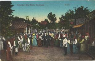 Pucioasa, Baile Pucioasa; Hora / Romanian folklore, traditional circle dance, shops (EK)