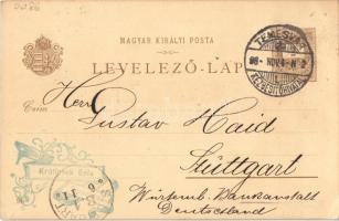 1898 Budapest VIII. Ezredéves Országos Kiállítás, Nemzeti Múzeum és Kálvin tér, villamos. barna 2 Kr...