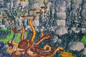 Schey jelzéssel: Természet, 2 db. Pasztell, papír, felcsavarva, 60×90 cm