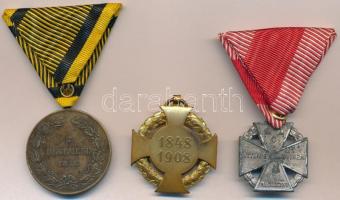 1873. "Hadiérem" Br katonai érdemérem modern mellszalaggal + 1908. "Katonai Jubileumi...