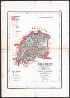 1880 Árva megye közigazgatási térképe, rajzolta: Hátsek Ignác, 38×27 cm