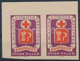 1944 Magyar Vöröskereszt Kadarkút vágott levélzáró pár
