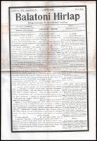 1898 Balatoni Hírlap. Közgazdasági és társadalmi hetilap. Szerk.: [Cholnoky Viktor] Csolnoky Viktor....