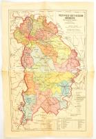 1925 Pest-Pilis-Solt Kiskun vármegye közigazgatási térképe, kiadja: M. Kir. Állami Térképészet, 47×31 cm