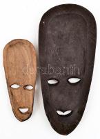 Afrikai fa maszk, 2 db, h: 20 és 30 cm