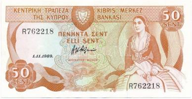 Ciprus 1989. 50c T:II- Cyprus 1989. 50 Cents C:VF