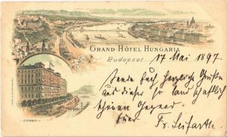 1897 Budapest, Grand Hotel Hungaria, Corso. Czettel és Deutsch, Art Nouveau, floral  (EK)