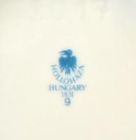 Hollóházi Jurcsák László által tervezett mintával díszített porcelán váza, matricás, jelzett, kis ko...