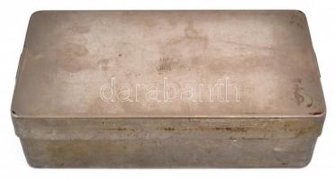 Régi fém doboz, címerrel, 37×19×11 cm